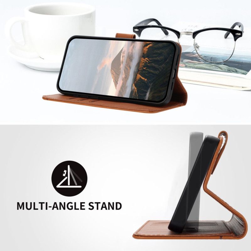 Kožený Kryt Na Samsung Galaxy S25 5g Šňůrka S Trojúhelníkovým Vzorem