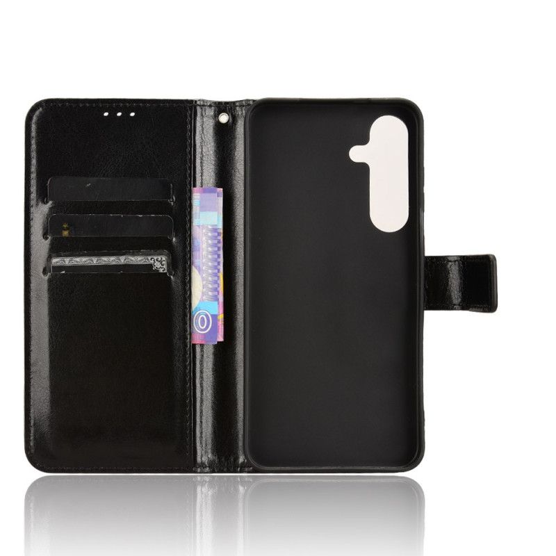 Kožený Kryt Na Samsung Galaxy S25 Fe Okázalá Umělá Kůže