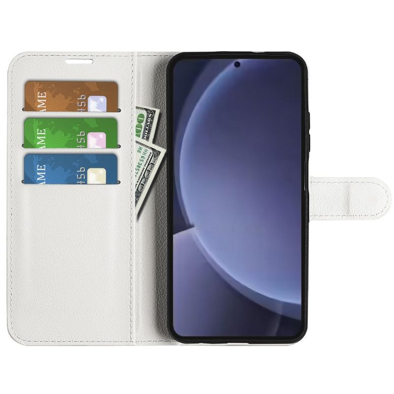 Kožený Kryt Na Samsung Galaxy S25 Plus 5g Klasická Umělá Kůže Liči