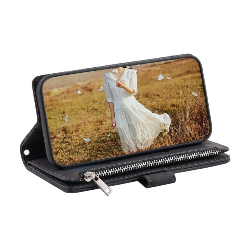 Kožený Kryt Na Samsung Galaxy S25 Plus 5g Prošívaná Peněženka