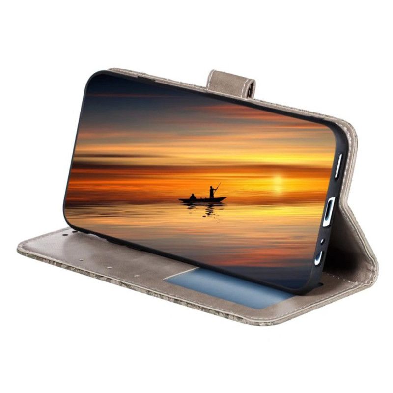 Kožený Kryt Na Samsung Galaxy S26 Květinový Krajkový Vzor