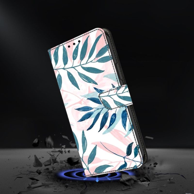 Kožený Kryt Na Samsung Galaxy S26 Plus Akvarelové Listy