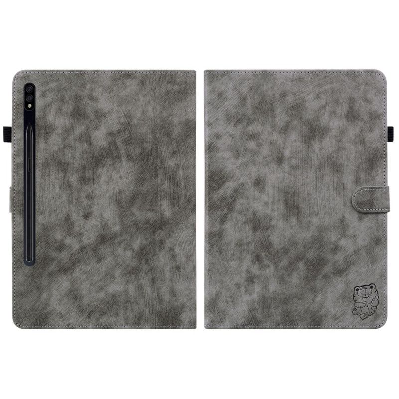 Kožený Kryt Na Samsung Galaxy Tab S9 Fe Vzor Tygra