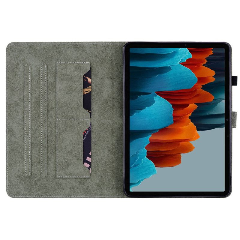 Kožený Kryt Na Samsung Galaxy Tab S9 Fe Vzor Tygra