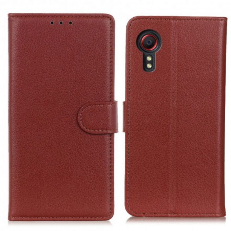 Kožený Kryt Na Samsung Galaxy Xcover 5 Tradiční Imitace Kůže