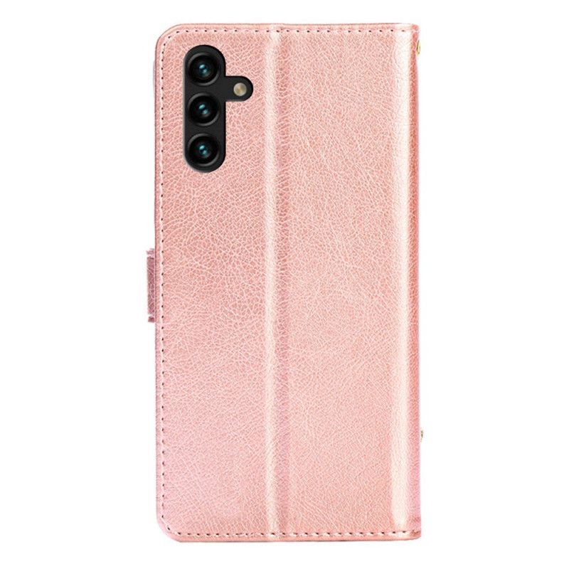 Kožený Kryt Samsung Galaxy A13 5g Přední Peněženka Na Mince A Šňůrka Na Krk