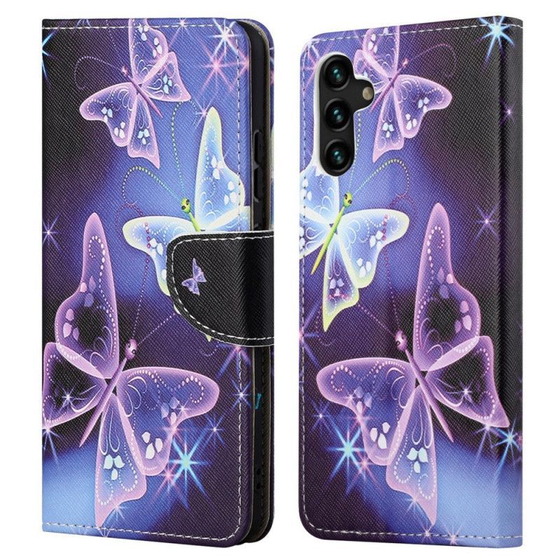 Kožený Kryt Samsung Galaxy A13 5g Suverénní Motýli