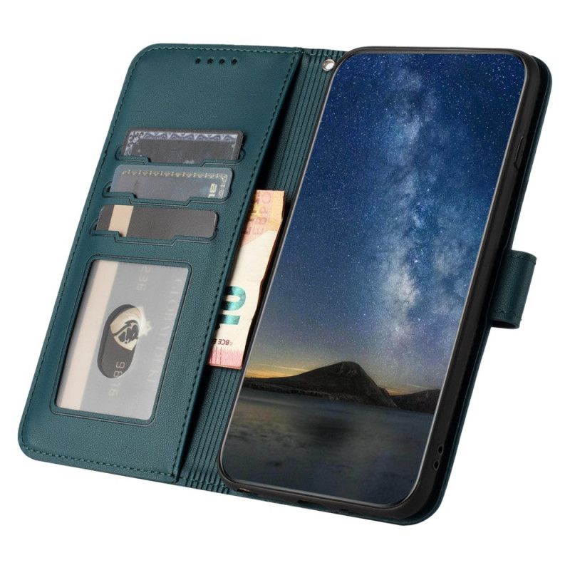 Kožený Kryt Samsung Galaxy A15 5g Krajkový Květinový Vzor S Páskem