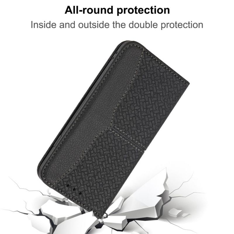 Kožený Kryt Samsung Galaxy A15 5g Strappy Tkaný Design