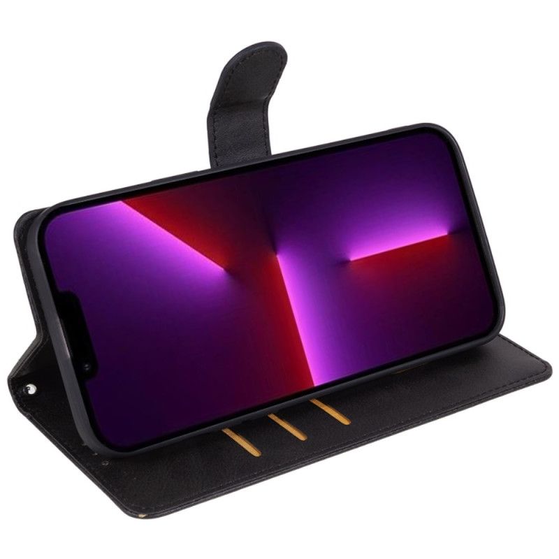 Kožený Kryt Samsung Galaxy A15 5g Styl Z Hladké Kůže S Páskem