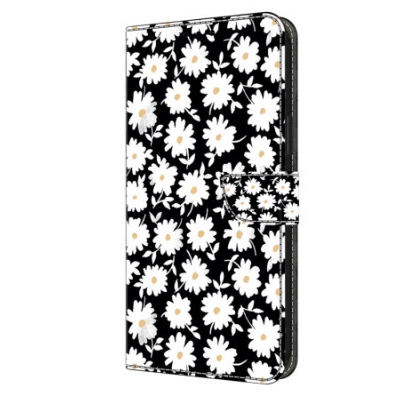 Kožený Kryt Samsung Galaxy A15 Květinový Vzor