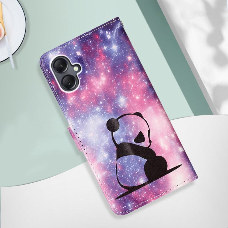Kožený Kryt Samsung Galaxy A15 Panda S Popruhem