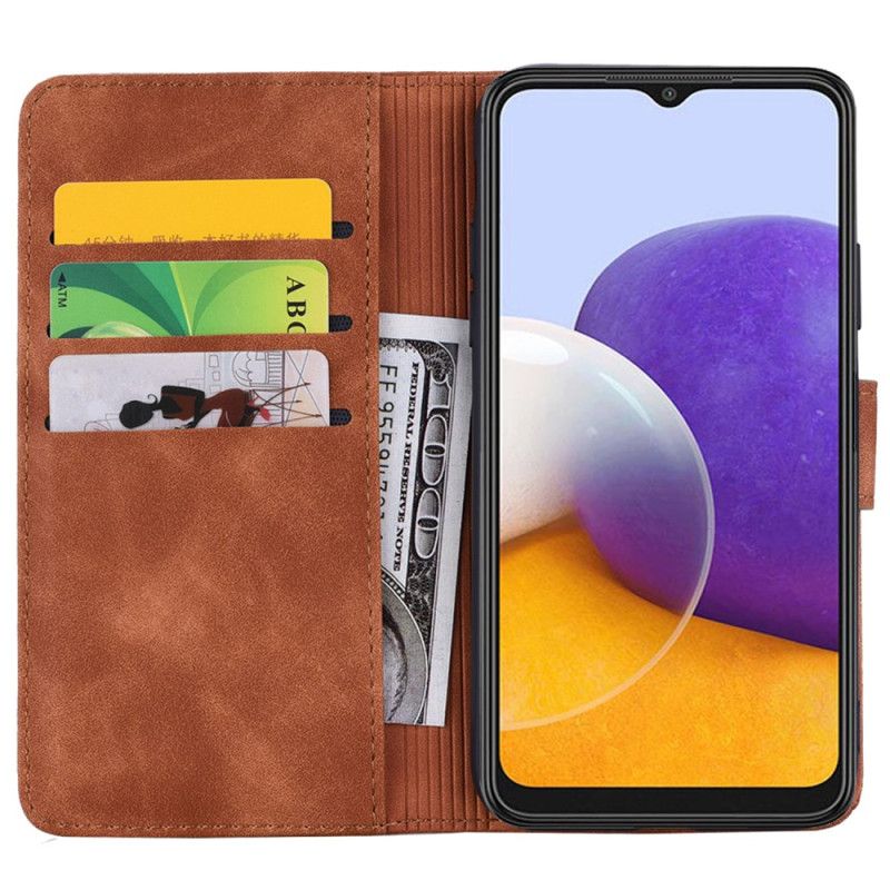 Kožený Kryt Samsung Galaxy A15 Tištěná Mandala S Popruhem