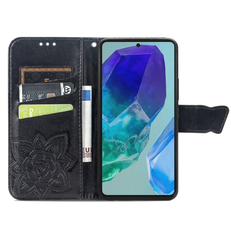 Kožený Kryt Samsung Galaxy A16 5g Barokní Motýl