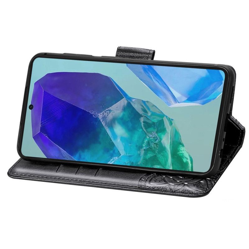 Kožený Kryt Samsung Galaxy A16 5g Barokní Motýl