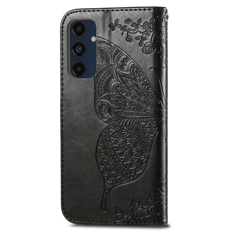 Kožený Kryt Samsung Galaxy A16 5g Barokní Motýl