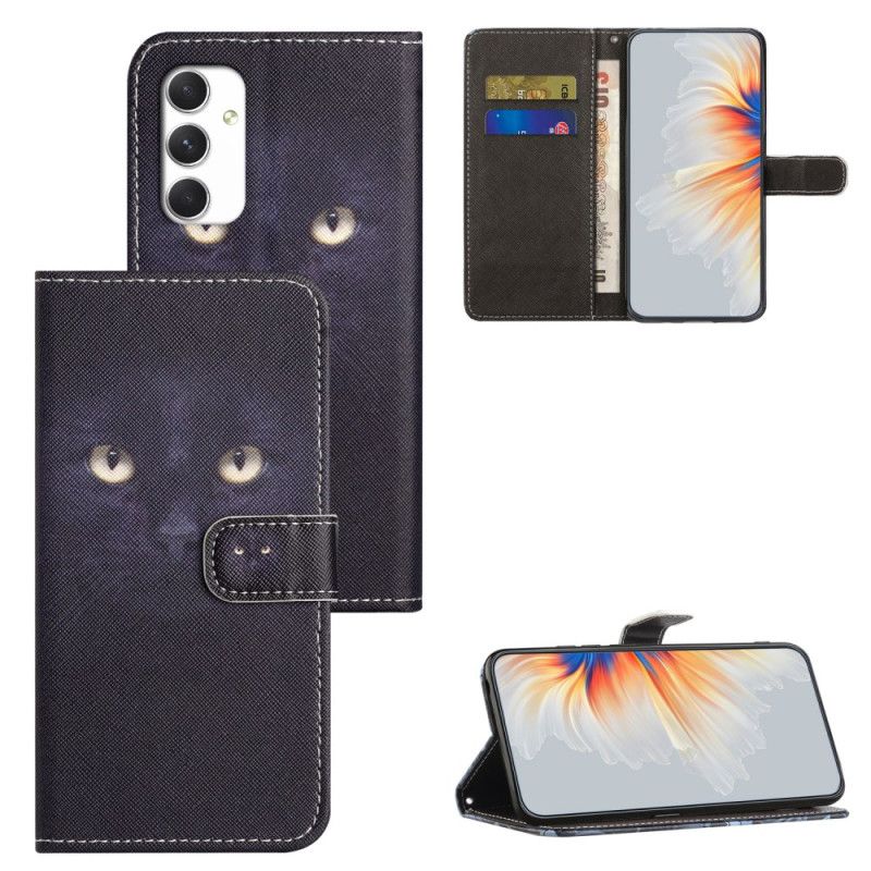 Kožený Kryt Samsung Galaxy A16 5g Kočičí Oči