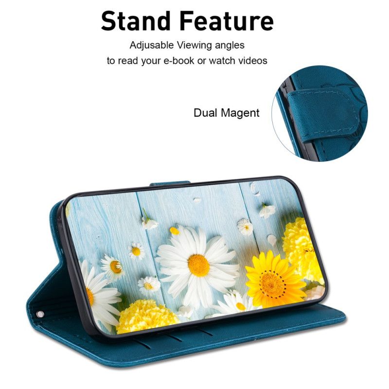 Kožený Kryt Samsung Galaxy A16 5g Květy Lilie