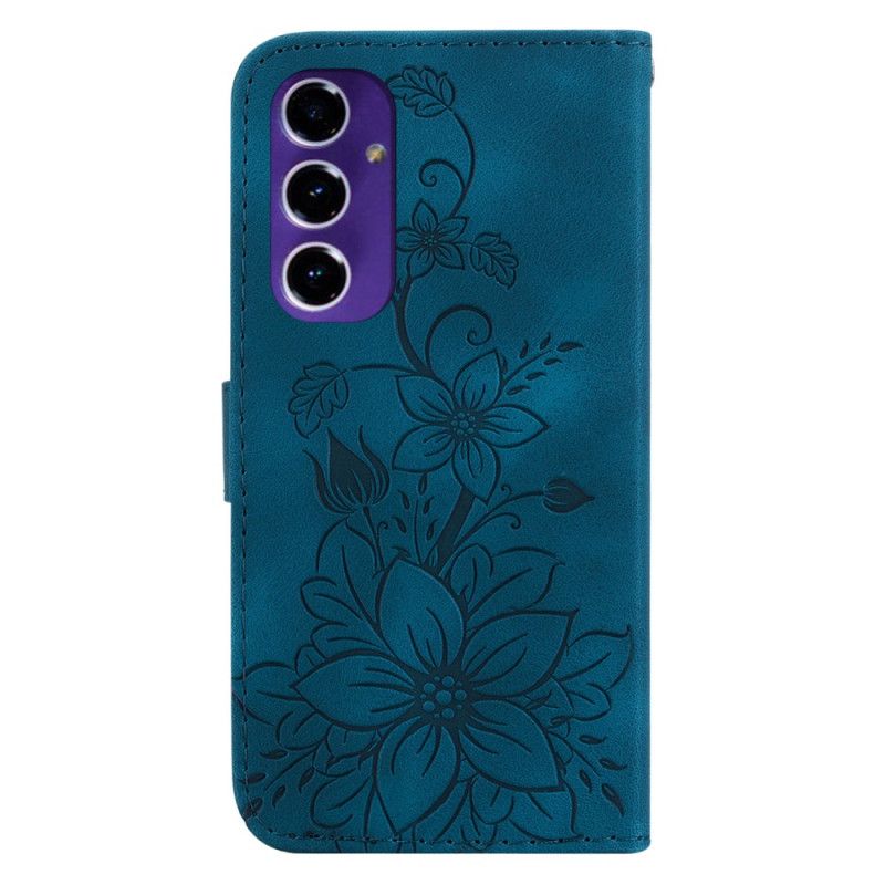 Kožený Kryt Samsung Galaxy A16 5g Květy Lilie