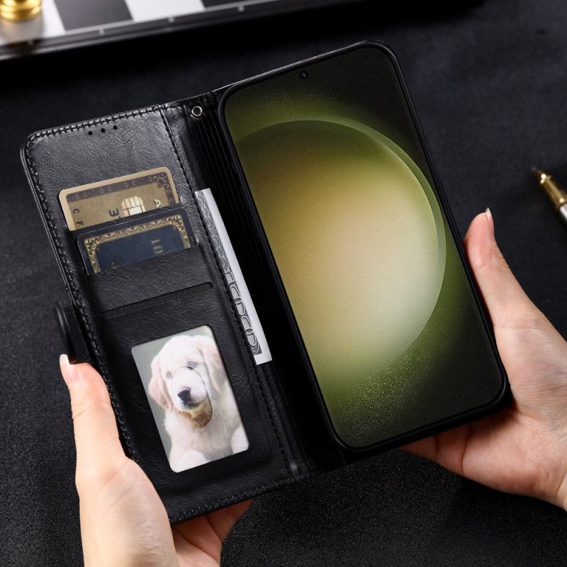 Kožený Kryt Samsung Galaxy A16 5g Přední Držák Karty A Šňůrka