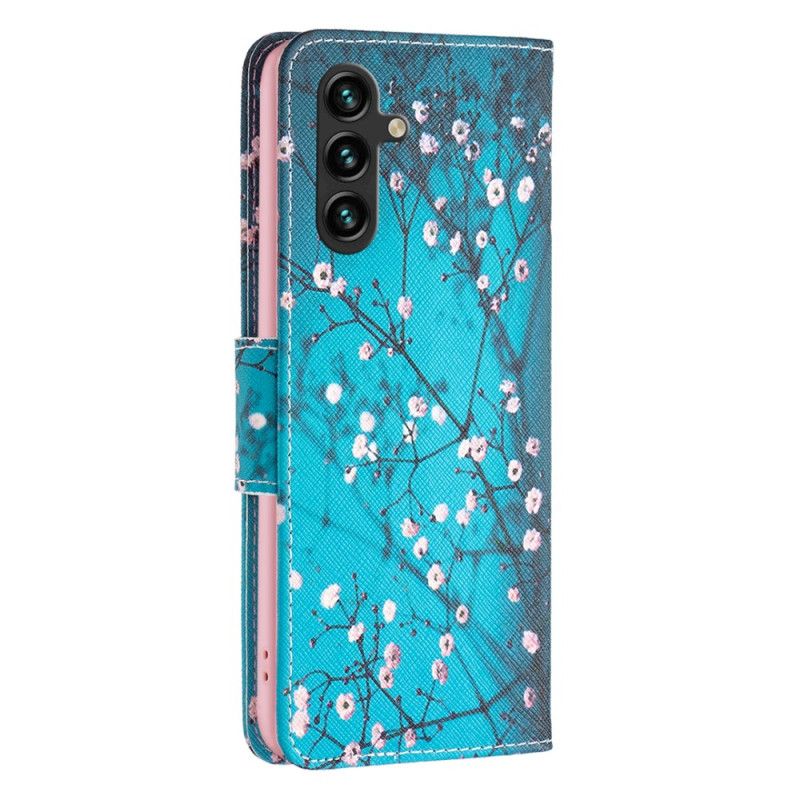 Kožený Kryt Samsung Galaxy A16 5g Švestkové Květy