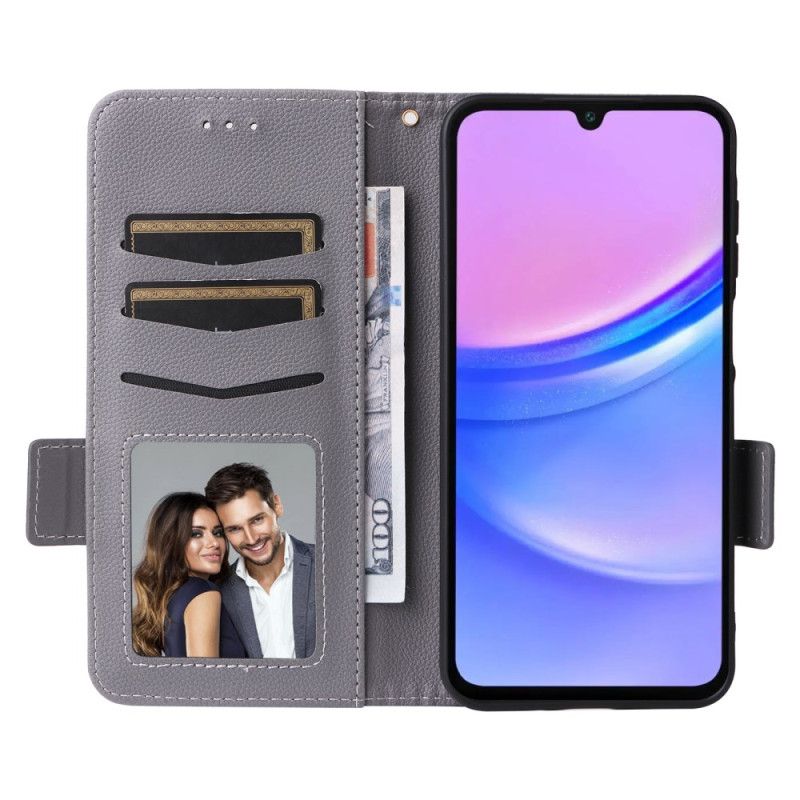 Kožený Kryt Samsung Galaxy A16 5g Textura Litchi S Popruhem