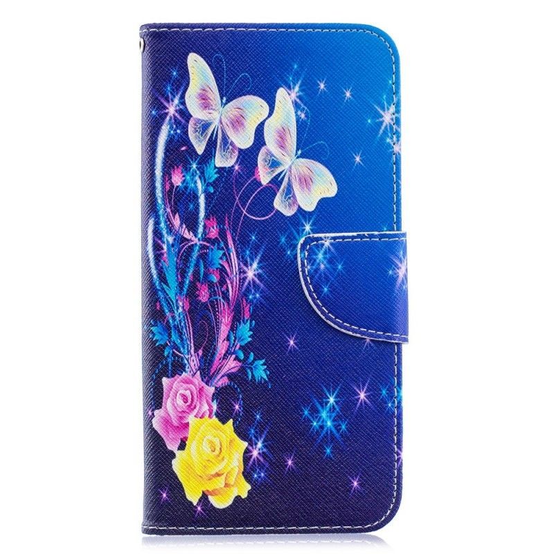 Kožený Kryt Samsung Galaxy A30 Motýli Na Obloze