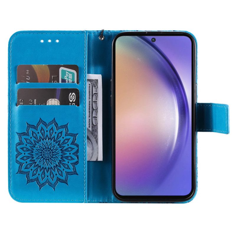 Kožený Kryt Samsung Galaxy A55 5g Báječná Mandala S Popruhem