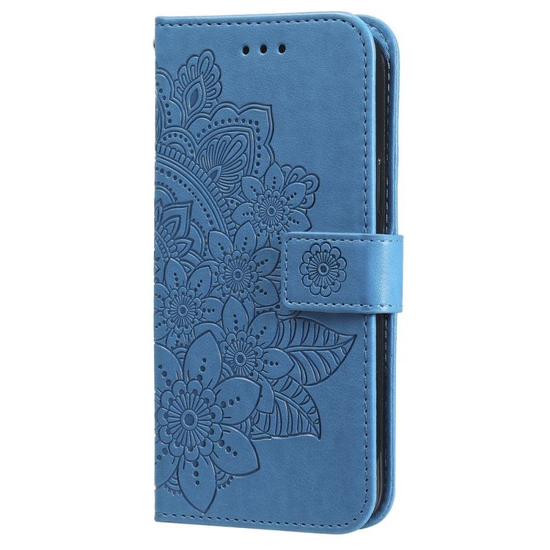 Kožený Kryt Samsung Galaxy A55 5g Květinová Mandala S Popruhem