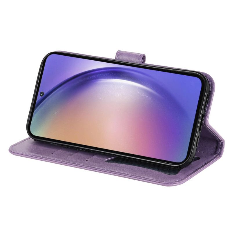 Kožený Kryt Samsung Galaxy A55 5g Květinová Mandala S Popruhem
