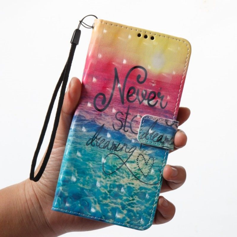 Kožený Kryt Samsung Galaxy A8 2018 Nikdy Nepřestávej Snít 3d