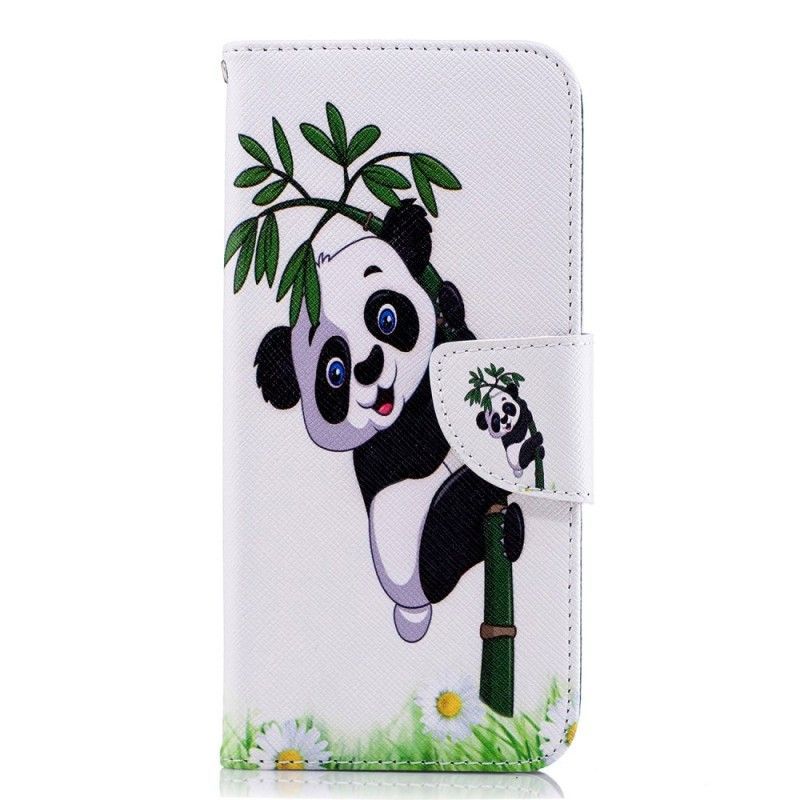 Kožený Kryt Samsung Galaxy J6 Panda Na Bambusu