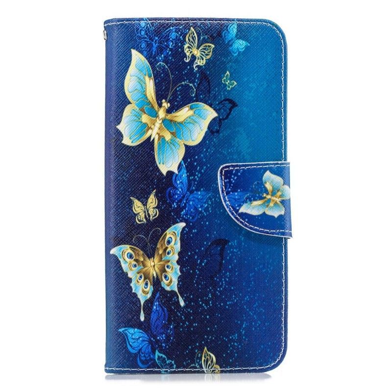 Kožený Kryt Samsung Galaxy J6 Plus Motýli V Noci