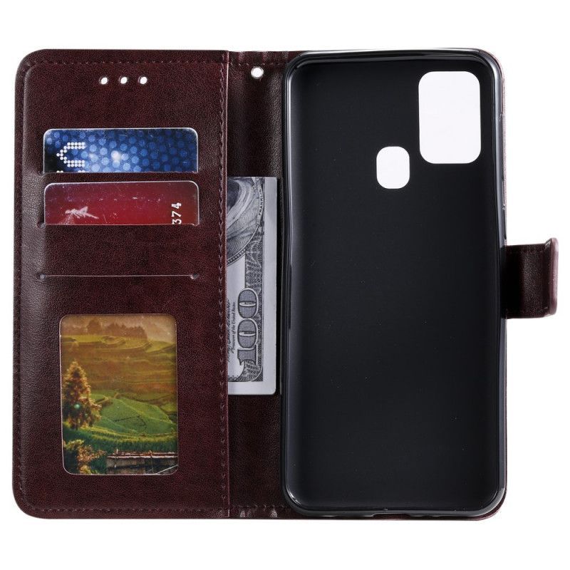 Kožený Kryt Samsung Galaxy M31 Sluneční Mandala