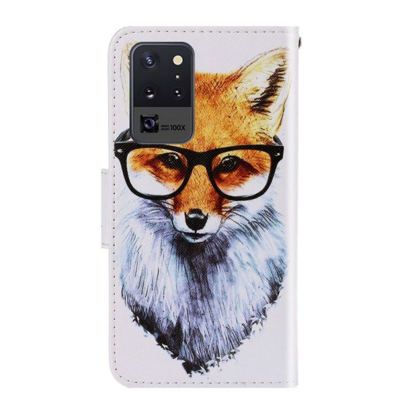Kožený Kryt Samsung Galaxy Note 20 Ultra Nerdy Liška S Popruhem