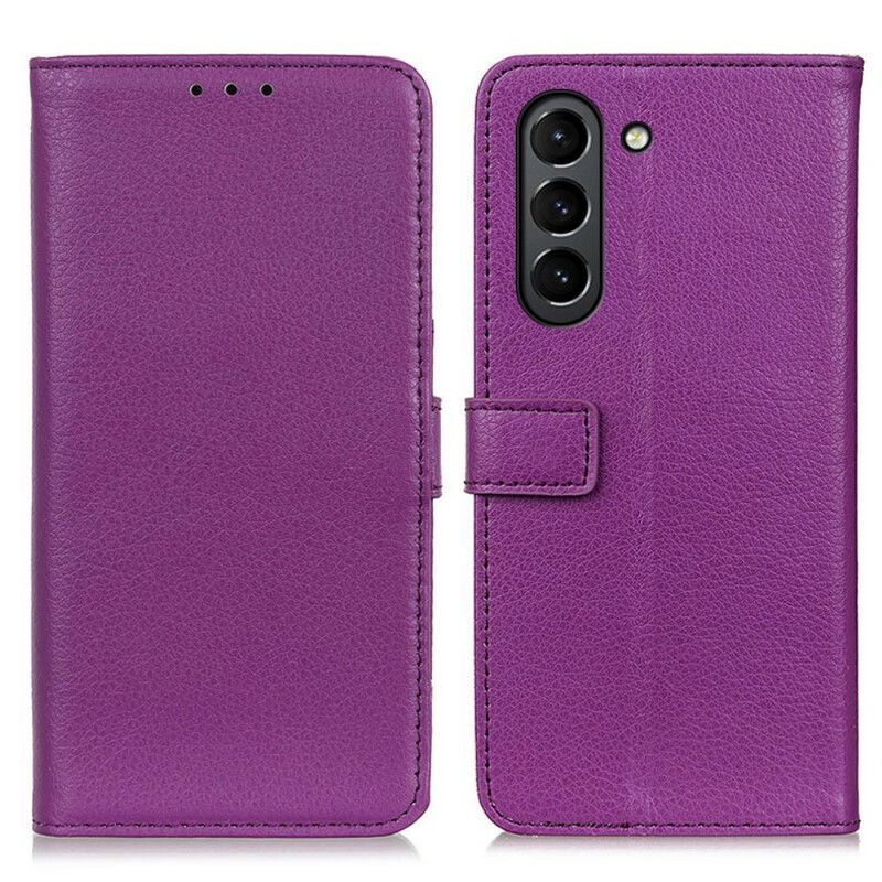 Kožený Kryt Samsung Galaxy S21 Fe Prémiová Litchi Umělá Kůže