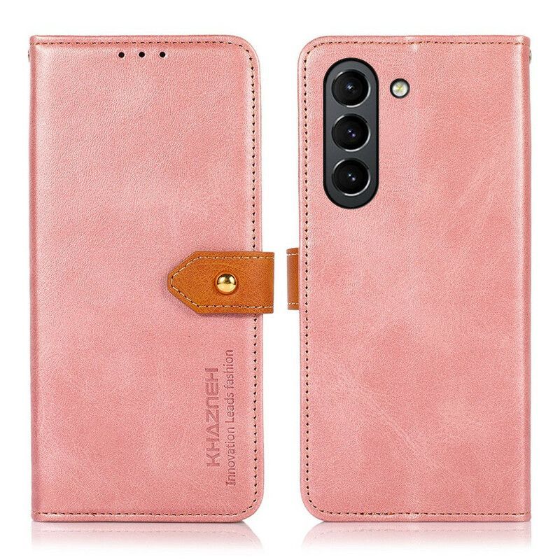 Kožený Kryt Samsung Galaxy S21 Fe Umělá Kůže S Khazneh Páskem