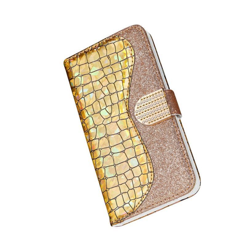 Kožený Kryt Samsung Galaxy S21 Plus 5g Kroko Diamanty