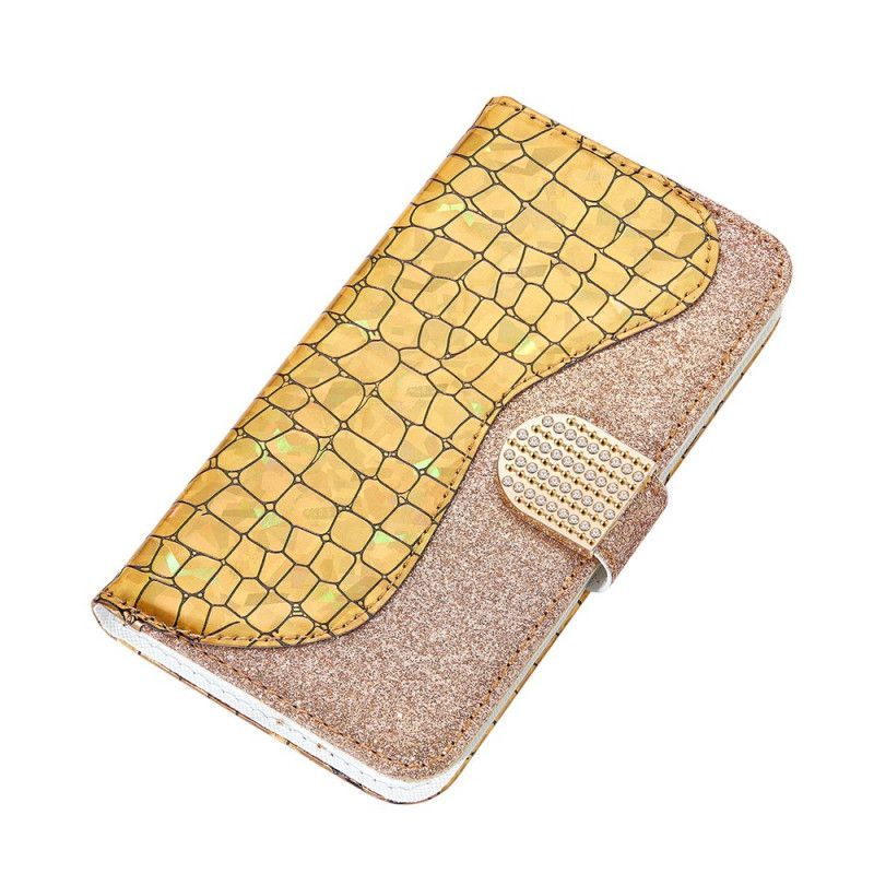 Kožený Kryt Samsung Galaxy S21 Plus 5g Kroko Diamanty