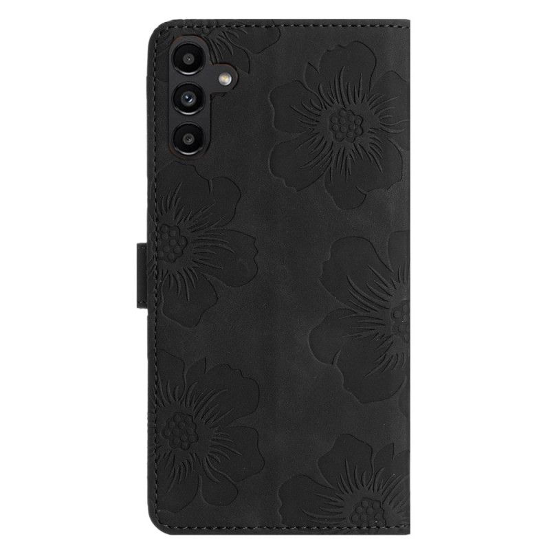 Kožený Kryt Samsung Galaxy S24 Fe Květinový Vzor