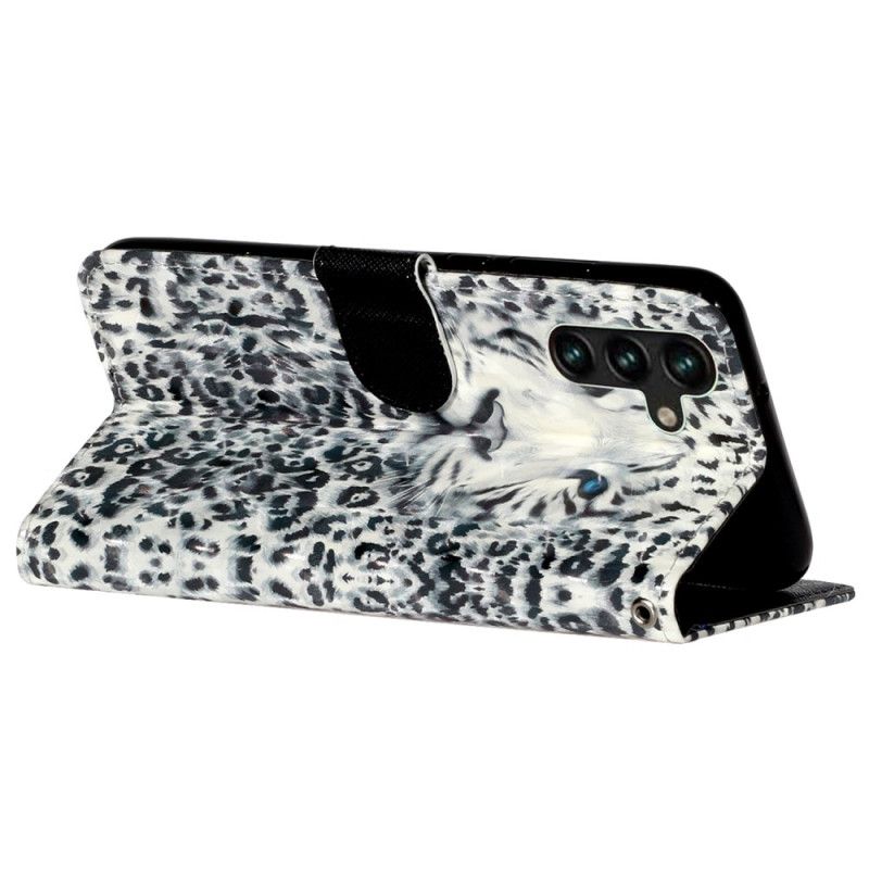 Kožený Kryt Samsung Galaxy S24 Fe Leopardí Popruh