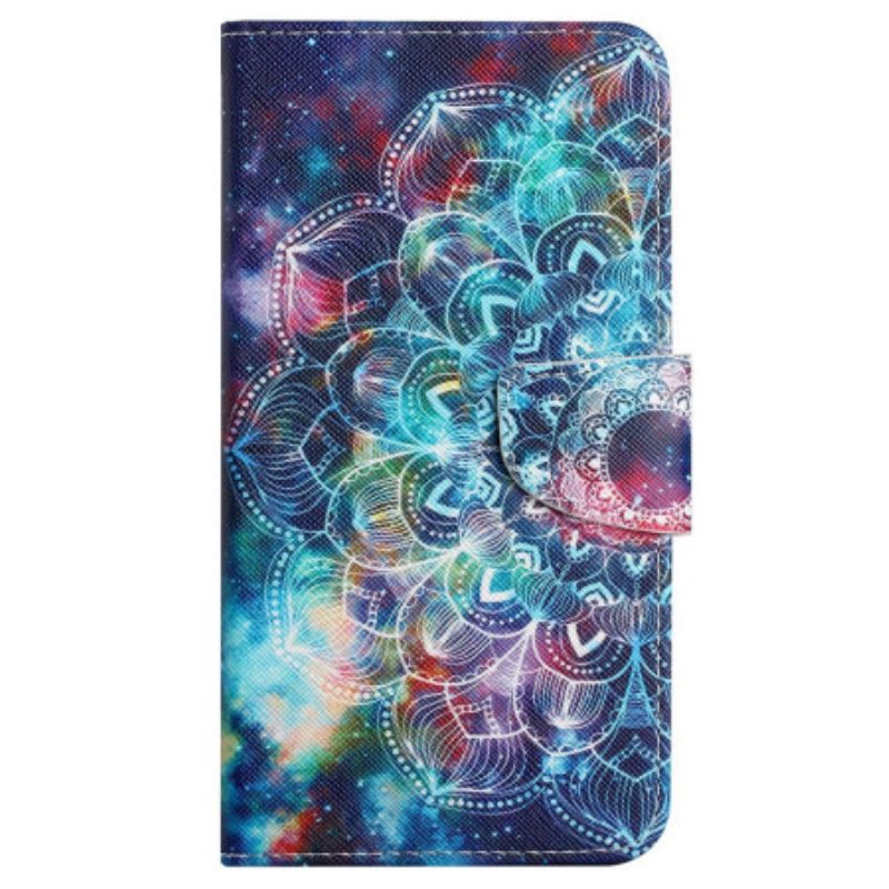 Kožený Kryt Samsung Galaxy S24 Plus 5g Barevná Mandala S Popruhem