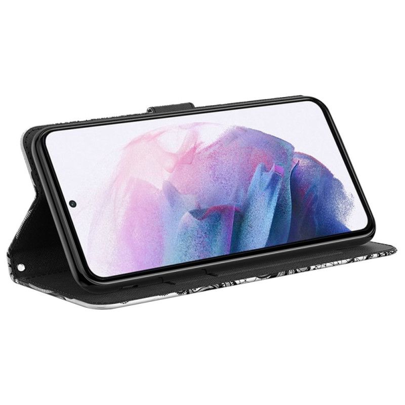 Kožený Kryt Samsung Galaxy S24 Plus 5g Krajkový Květ S Řemínkem