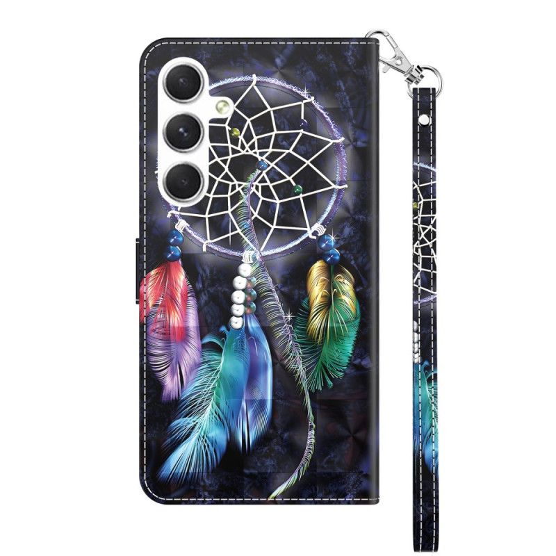 Kožený Kryt Samsung Galaxy S24 Plus 5g Lapač Snů S Popruhem