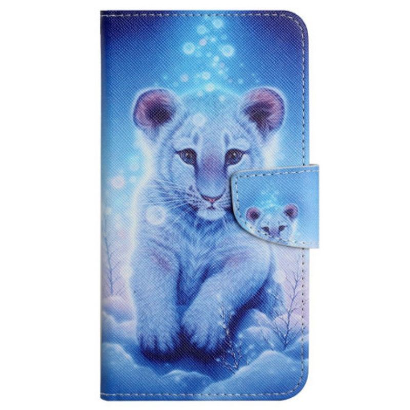 Kožený Kryt Samsung Galaxy S24 Plus 5g Leopardí Vzor S Páskem