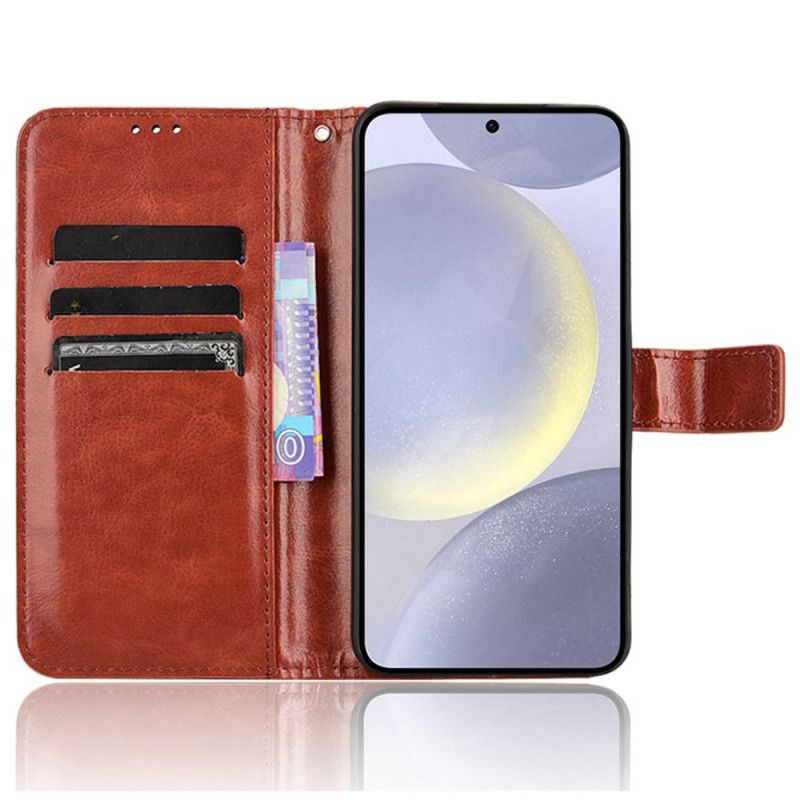 Kožený Kryt Samsung Galaxy S24 Plus 5g Retro Umělá Kůže S Páskem