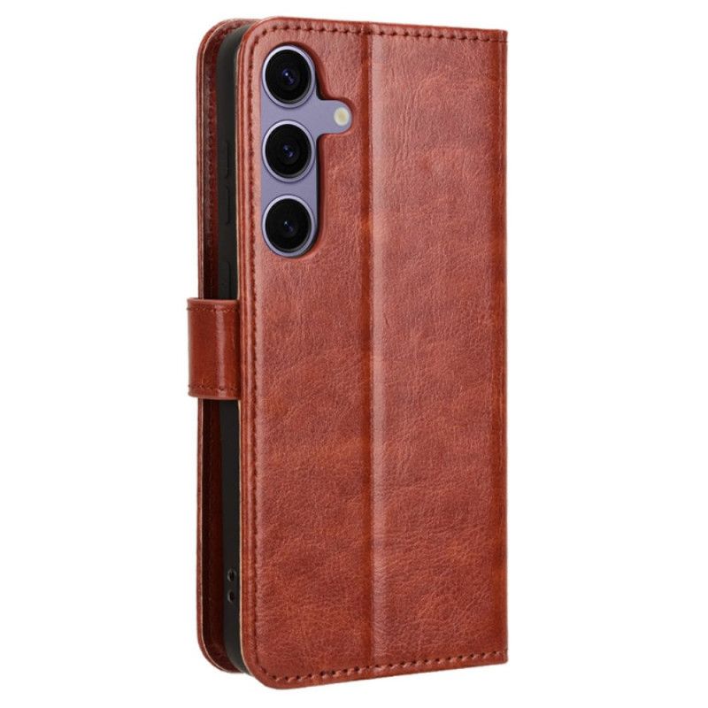 Kožený Kryt Samsung Galaxy S24 Plus 5g Retro Umělá Kůže S Páskem