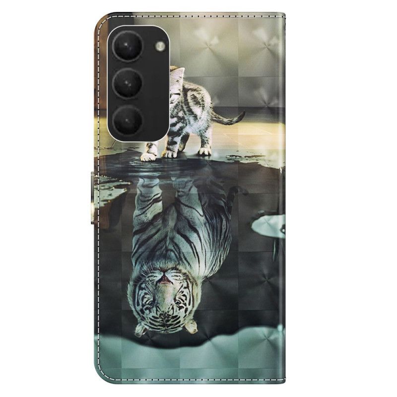 Kožený Kryt Samsung Galaxy S24 Plus 5g Sen O Kotěti Ve Lnaière