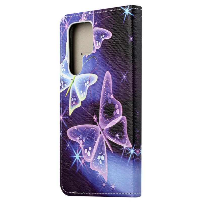 Kožený Kryt Samsung Galaxy S24 Ultra 5g Jiskřiví Motýli