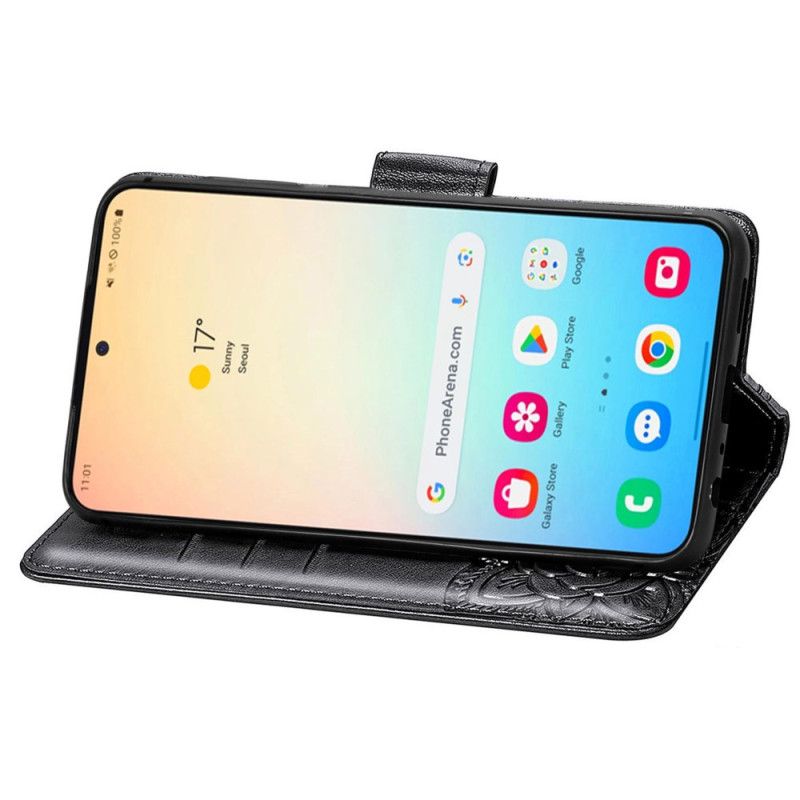 Kožený Kryt Samsung Galaxy S25 5g Barokní Motýl